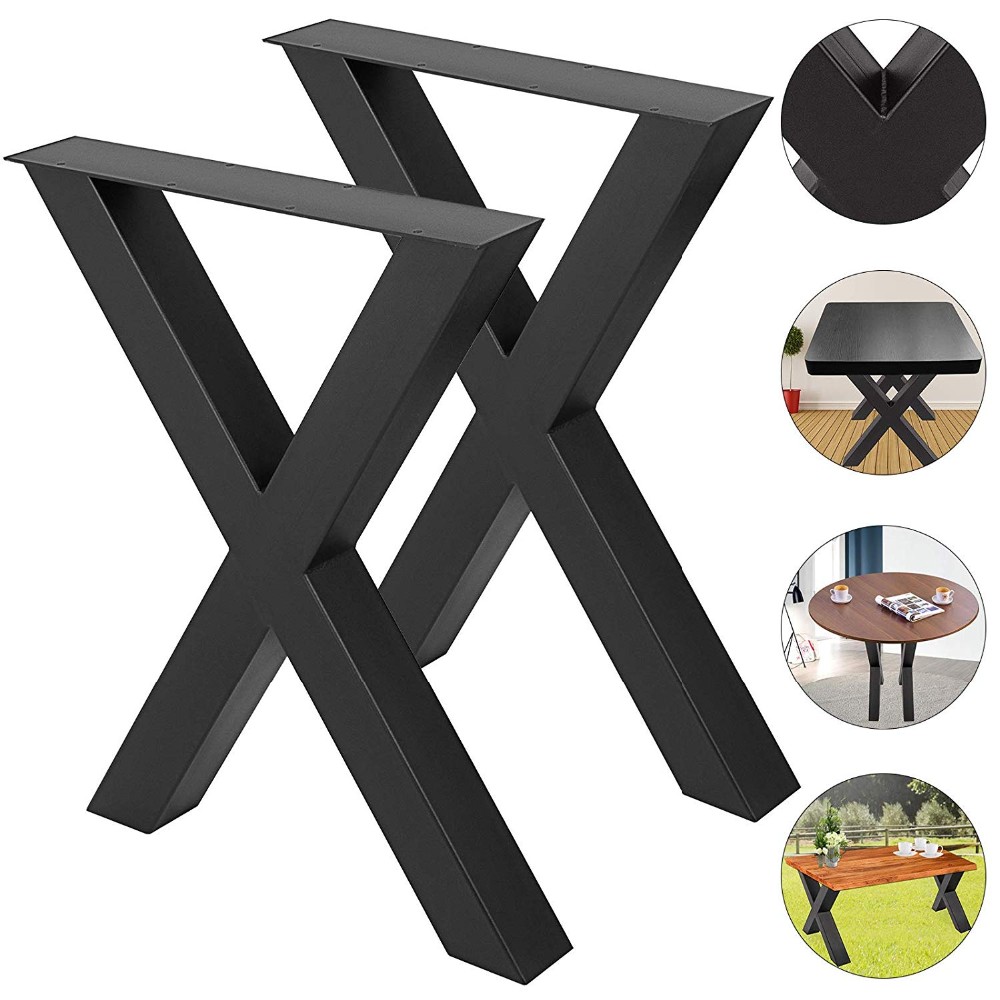 Powder Coated Xshape or Square Shape Leg Metal Dining Table Legs for Furniture Design