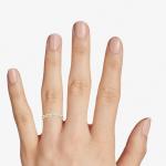 9K Rose Gold With Silver Diamond Link Fashion Ring For Women