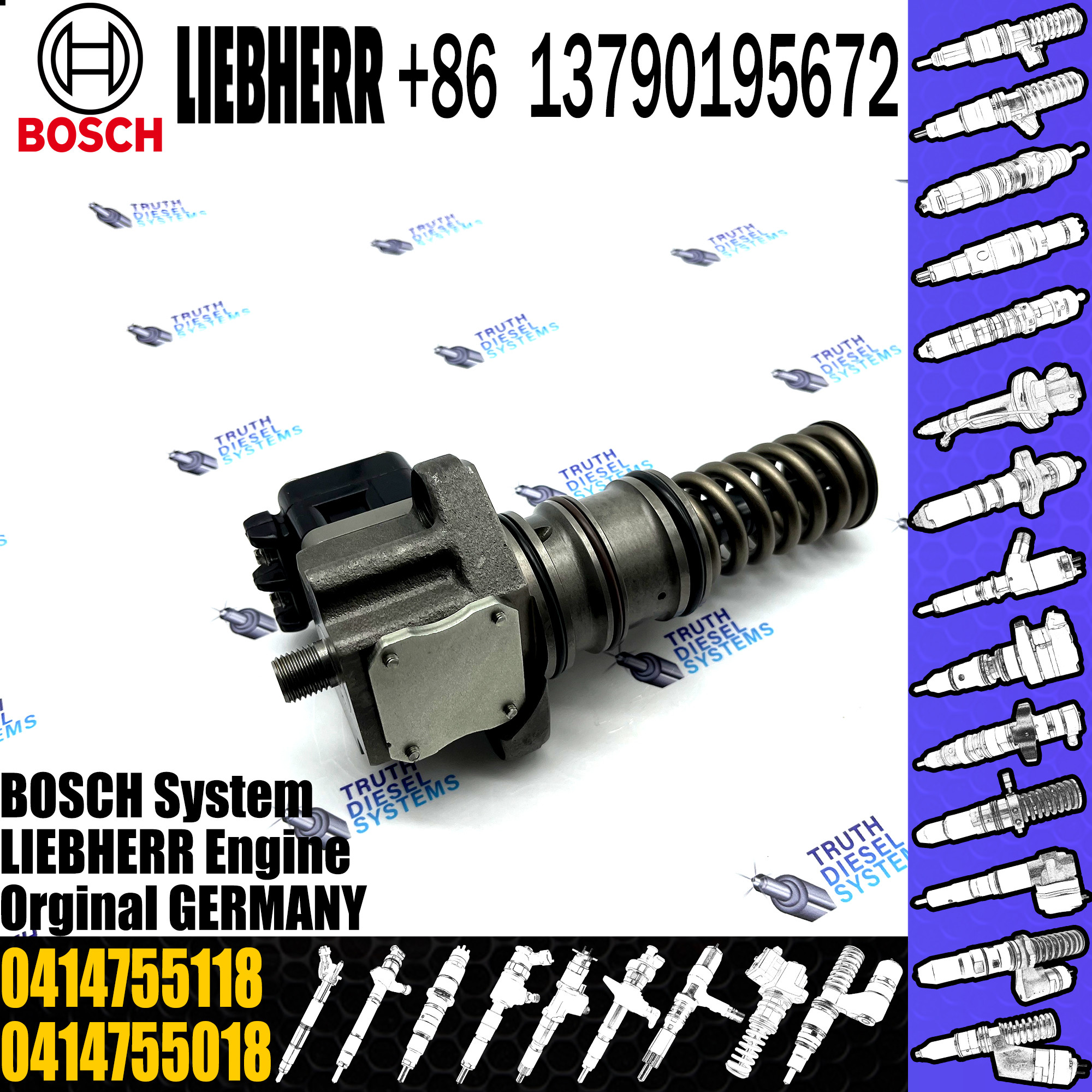 BOSCH new Diesel fuel Unit pump assembly 10116257, 0414755018, 0414755118 for LIEBHERR Trucks