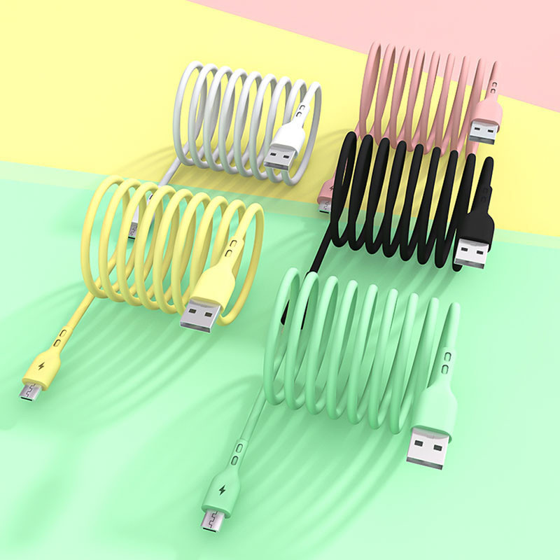 2.4A TPE File Transfer Cord Liquid Silicone Type C To Lightning