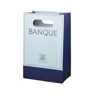 Wholesale Blue Cutting Handle Coated Paper Packaging Bags For Shopping Gift High Durability from china suppliers