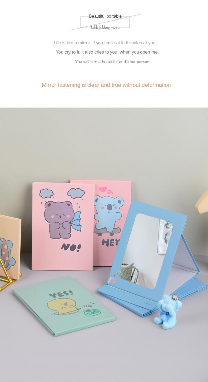Extra Logo Vanity Travel Cosmetic Heart Shaped Makeup Mirror with Coated Paper