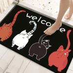 Crystal Velvet Cartoon Bathroom Waterproof Carpet Anti Slip Kitchen Mat