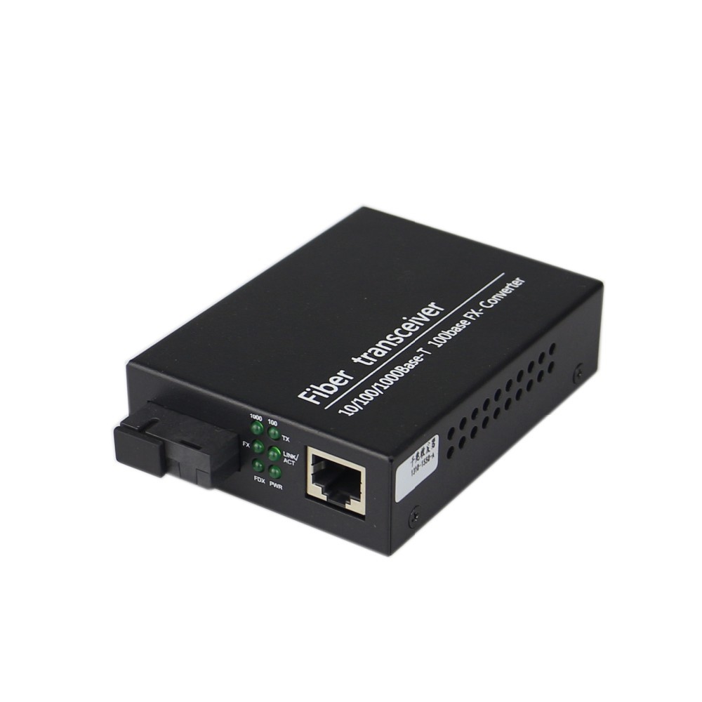 Fiber optic 10/100 / 1000M media converter Fast Ethernet optical transceiver 1000Mbps SC 25KM