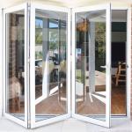 Double Triple Glass Aluminum Folding Door Sound Insulation Indoor Folding Glass