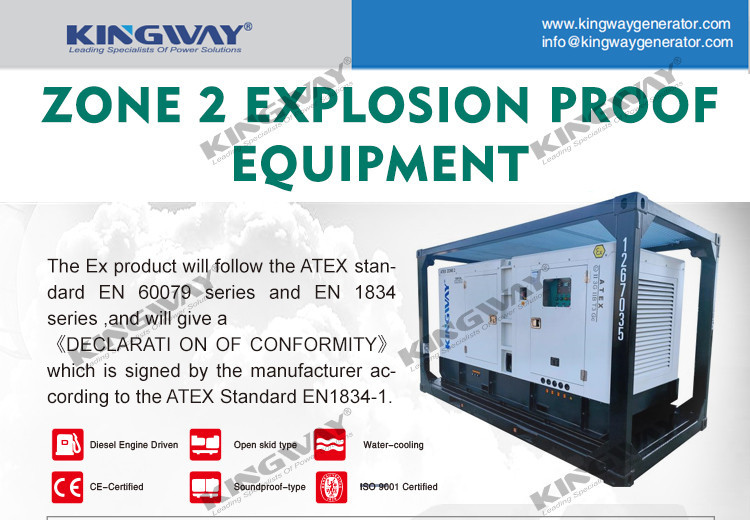 300KVA ATEX Zone 2 Equipment ATEX Generator Silent Type