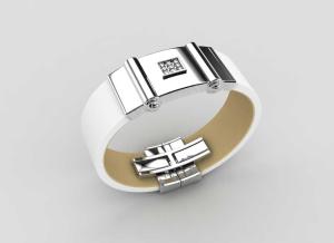 Wholesale Top Quality Europe Fashion Stainless Steel Genuine Leather Silicone Bangle Bracelet ADB203 from china suppliers