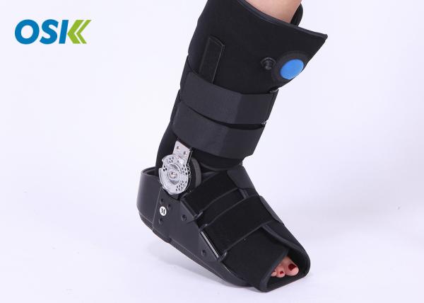 Black Medical Walking Boot For Broken Foot , Pneumatic Walking Boot Universal