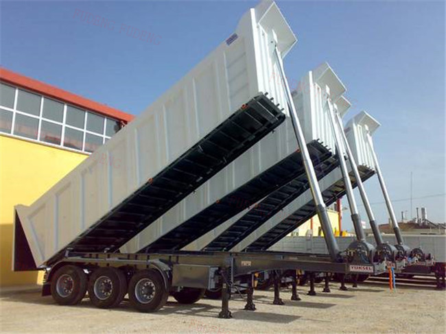 High Strength Steel Dump Semi Trailer 5mm-8mm Bottom Plate 25CBM