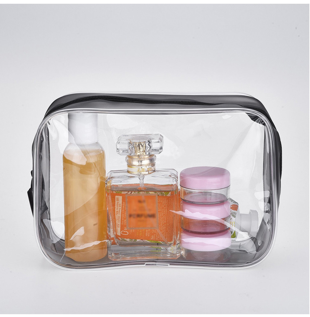 Unisex Zippered PVC Carry On Cosmetic Makeup Bag