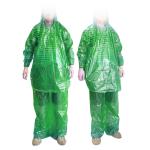 Hiking Green PE Disposable Motorcycle Raincoat Set with Customized Logo and