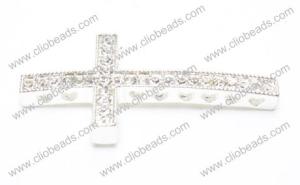 Wholesale Silver Plated Crystal Pave Zinc Alloy Cross AL16233 from china suppliers