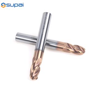 Wholesale 4 Flute Carbide Ball Nose End Mill Tisin Coating For Stainless Steel from china suppliers