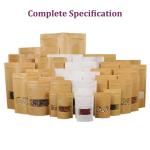 Doypack k Brown White Kraft Craft Paper Standing Up Pouches Food Packaging