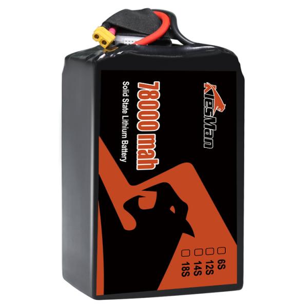 Capacity UVA Rechargeable Solid State Drone Battery 22.2V 78000mAh -20℃~45℃