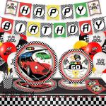 Hot Sale Happy Birthday Party Decoration Disposable Plate Set Racing Car Party
