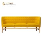 Button Tufted Modern Restaurant Booth 1M Mid Century Leather Couch