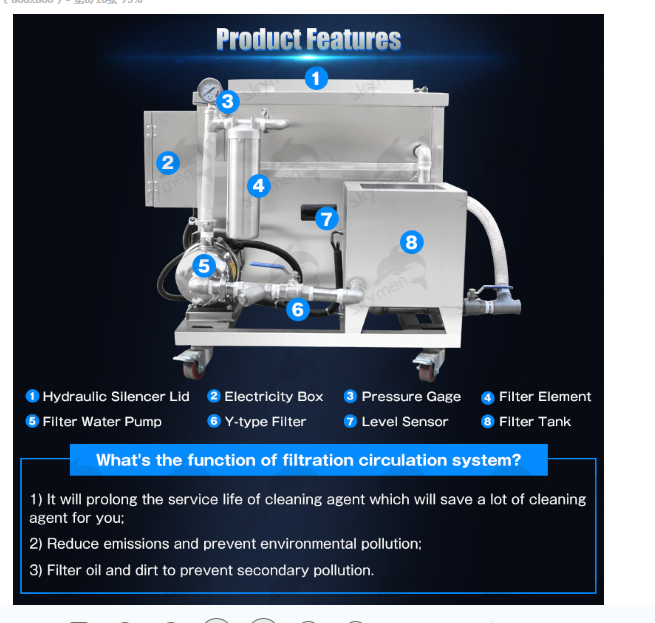 360L Industrial Ultrasonic Parts Cleaner Stainless Steel Tank For DPF Parts / Engine