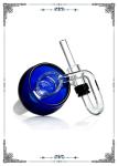 14MM Male Joint Blue Glass Honey Bucket Brosilicate Glass Bong Bowls With Carb