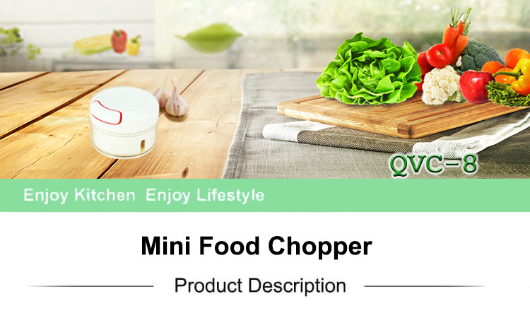 Home Manual Hand Held Mini Vegetable Chopper Cutter With Pulling Cord