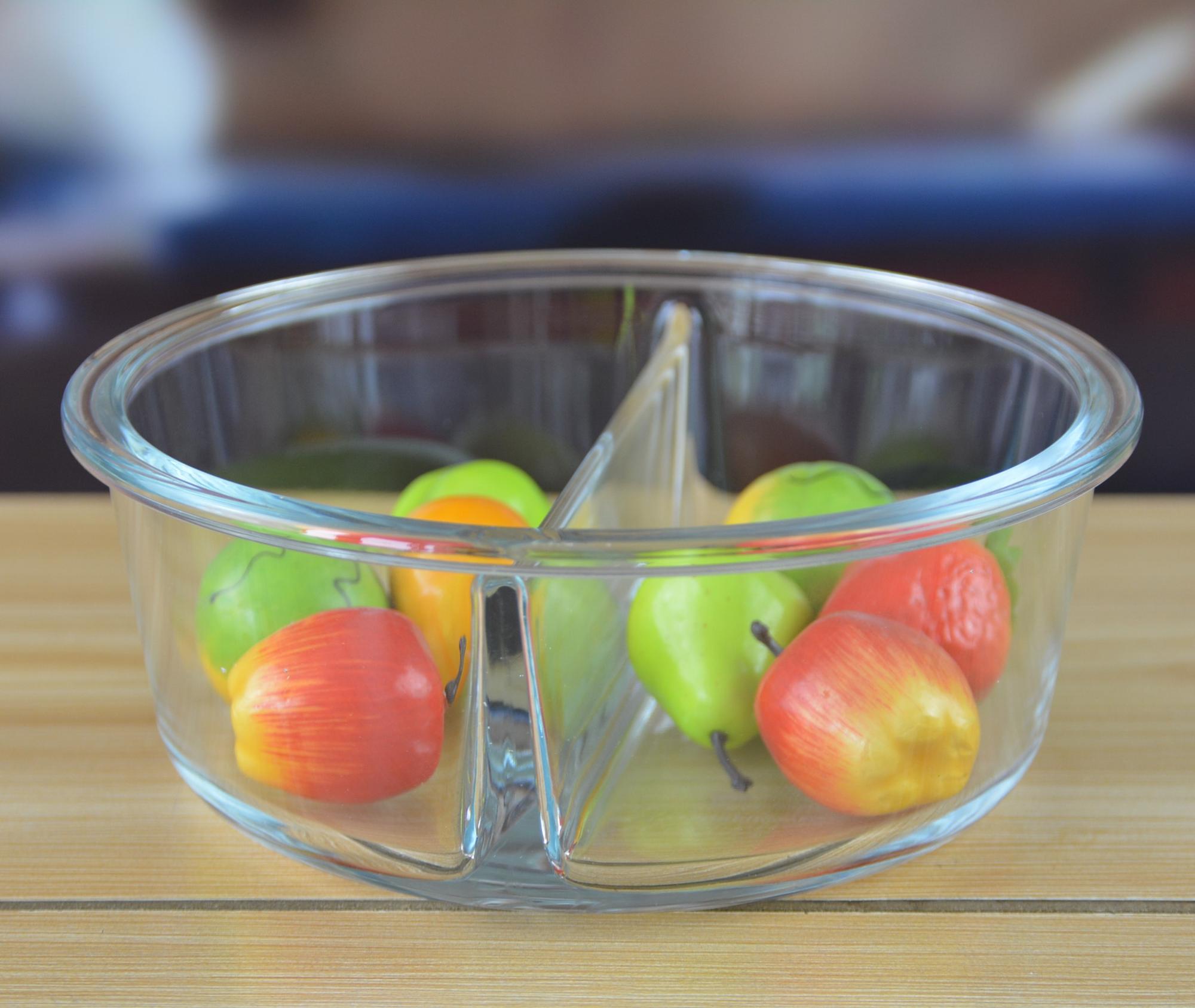 Two Pots Borosilicate Clear Glass Storage Jars , Glass Bowls With Lids