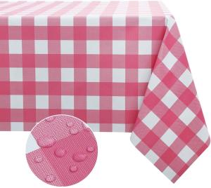 Wholesale Party Pink Gingham Birthday Rectangle Desk Disposable Table Cloths Covers from china suppliers