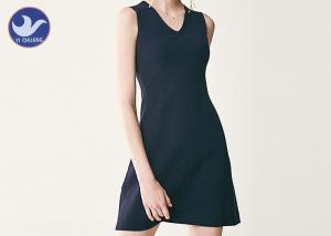 Wholesale Nipped Waist Sleeveless Knit Dress , Womens Black Knitted Jumper Dress For Summer from china suppliers