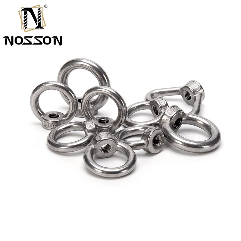 Galvanized Grade A4-80 M16 M6 M8 M10 5/8 SS Stainless Steel Oval Eye Nut for Lifting Japanese Type DIN582 Round Rings Nuts