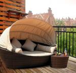 Outdoor recliner garden PE rattan sofa outdoor beach recliner balcony swimming