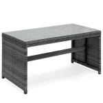 Waterproof Weather Resistant Aluminum Frame Modern Brown PE Rattan Woven Sofa