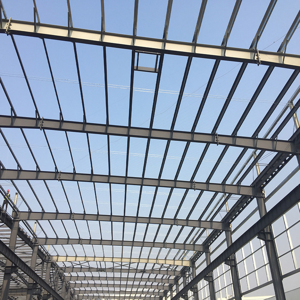 Customized CAD Drawing Welded H Steel Steel Structure Building For Workshop Visit And Check In Different Designs