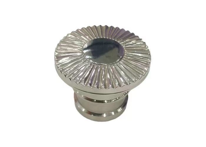 OEM / ODM Customized Zamak Perfume Bottle Cover Silver Perfume Bottle Tops