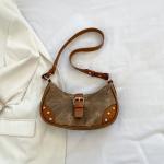 FRENCH FASHION CASUAL UNDERARM BAG WOMEN 2024 NEW TEXTURE BAGUETTE BAG SIMPLE