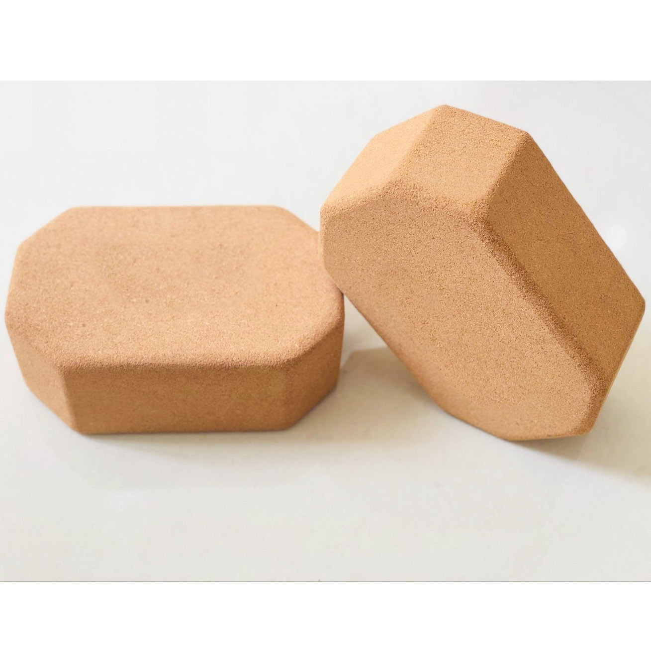 High Density Yoga Cork Bricks Non Slip Surface Yoga Accessories Octagonal Blocks