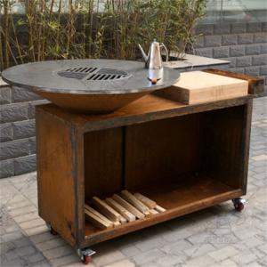 Wholesale Outdoor Garden Charcoal Barbecue Corten Steel Commercial BBQ Grill from china suppliers