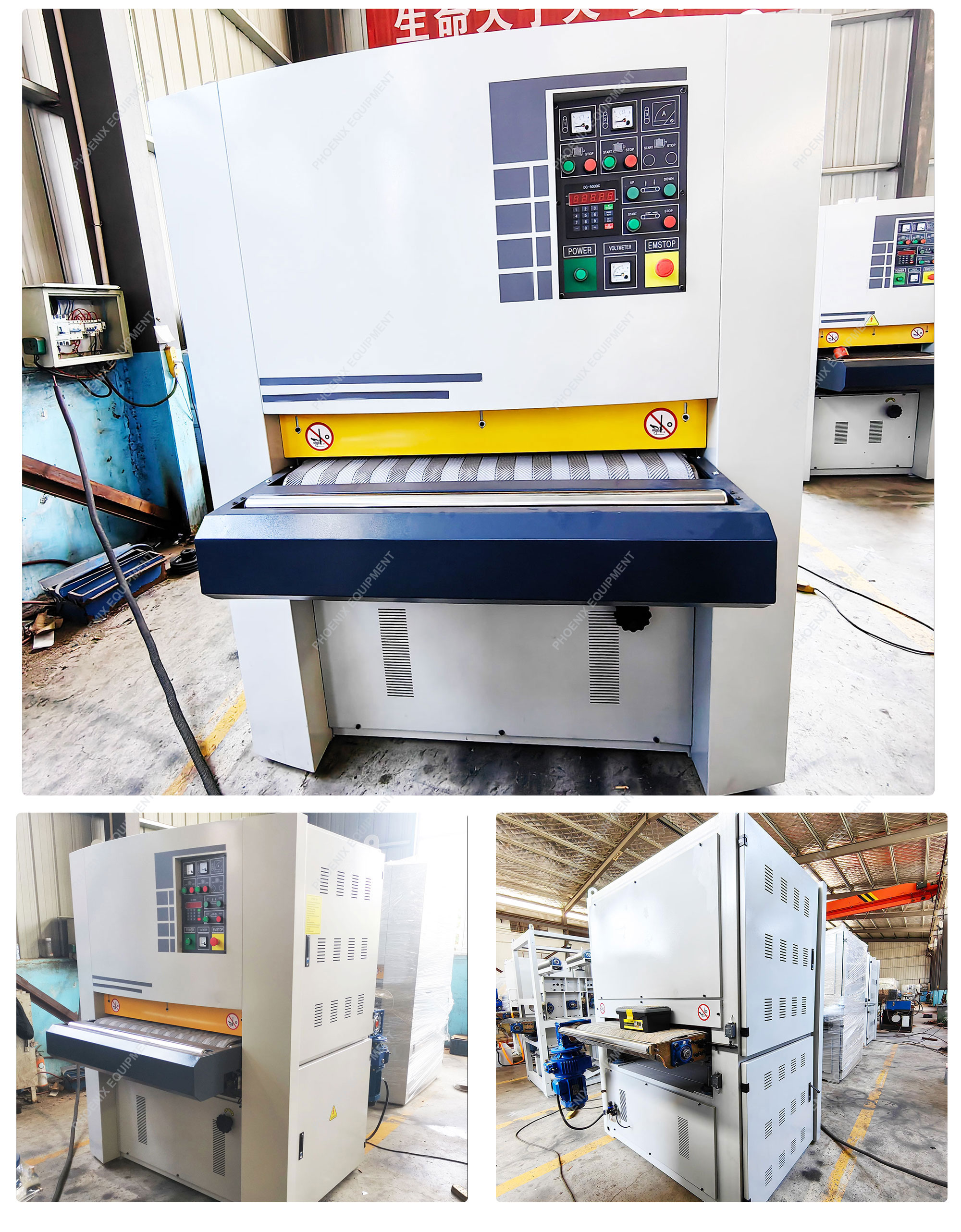 190mm Third Roller Diameter Double-Sided Sanding Machine for Wooden Boards at 0.6Mpa