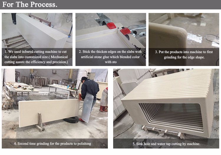 Commercial Bathroom vanity top remodelling Customized engineering Quartz Stone Countertops