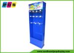 Blue Color Retail Corrugated Floor Displays , 12 Inch Pegs Cardboard Store