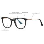 Handmade Acetate Metal Glasses Frame Unisex Square Anti Blue Light