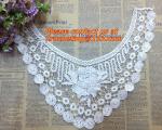 white flower Embroidery Lace patch motif applique trim headband hair bow garment