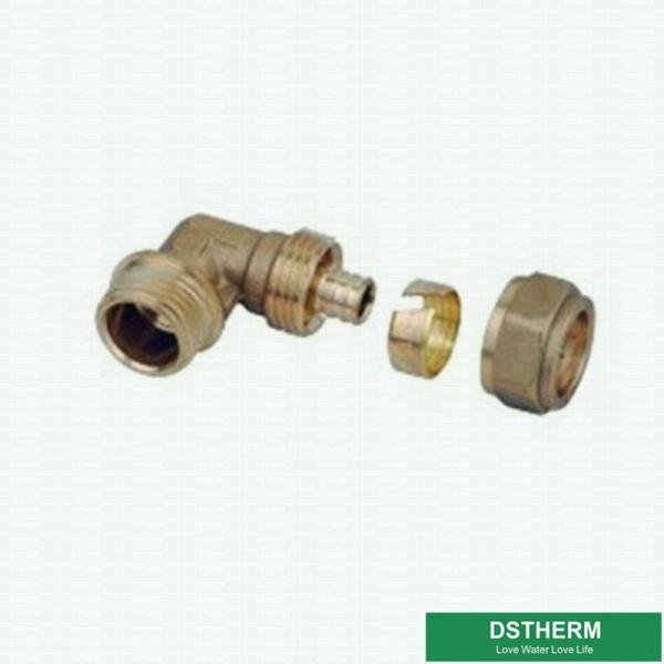 Male Threaded Elbow Pex Brass Fittings Brass Color Customized Logo Screw
