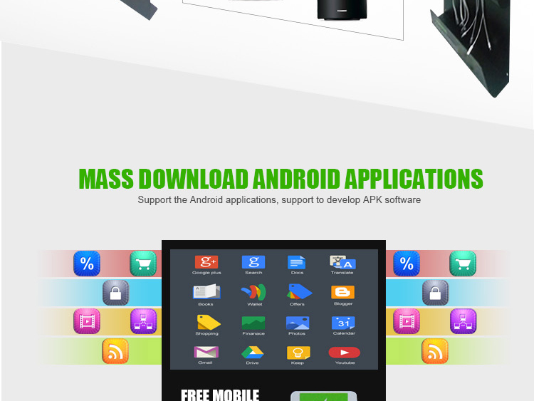 18.5 " Shopping Mall Advertising Touch Screen Machine With Charging Staion For Iphone/Android Mobile Phone