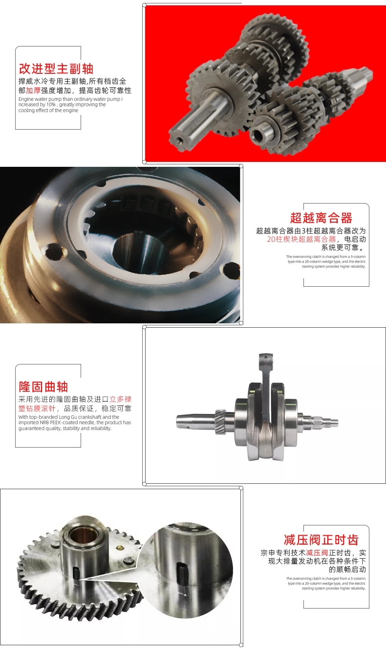 200cc Water-Cooled Petrol 3 Wheels Motorcycle Engine Assembly 1 Cylinder 4 Stroke 31 CDI