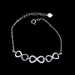 Wholesale Plated Rhodium 925 Cubic Zirconia Heart Bracelet Sterling Silver Charm For Lady from china suppliers