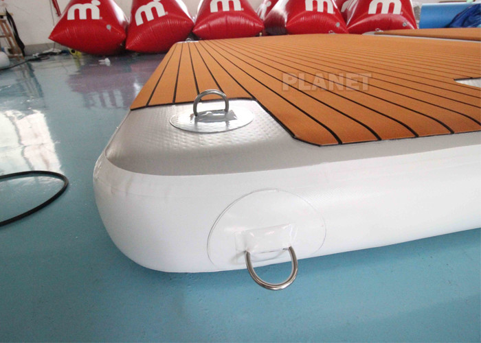 Drop Stitch DWF Teakwood EVA Floating Air Pontoon Inflatable Yacht Island Dock Deck Platform