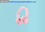 93dB Volume Limit Pink Bluetooth Gaming Headset Foldable RoHs Approved