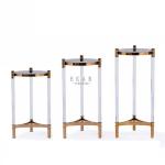 European Modern Style Tempered Glass Stainless Steel Side Table