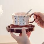 Vintage Afternoon Tea Flower Shaped Tea Cups And Saucers Cappuccino Mug