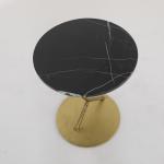 Living Room Round Small Stainless Steel End Table With antique Bronze Table