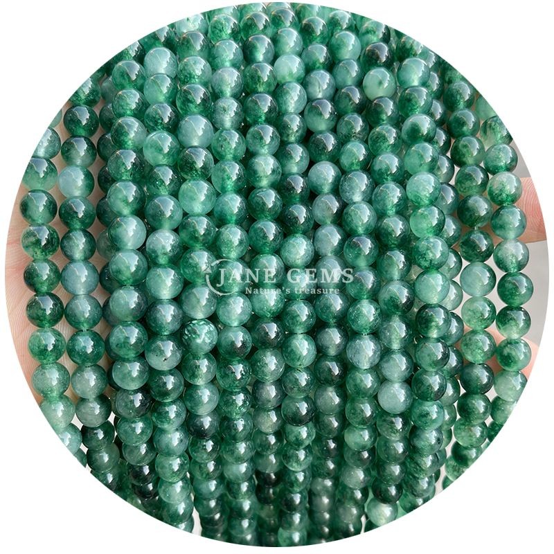 Wholesale Natural Crystal Gemstone Round Chalcedony Beads Jade Round Loose Bead Accessories for DIY Bracelet Necklace